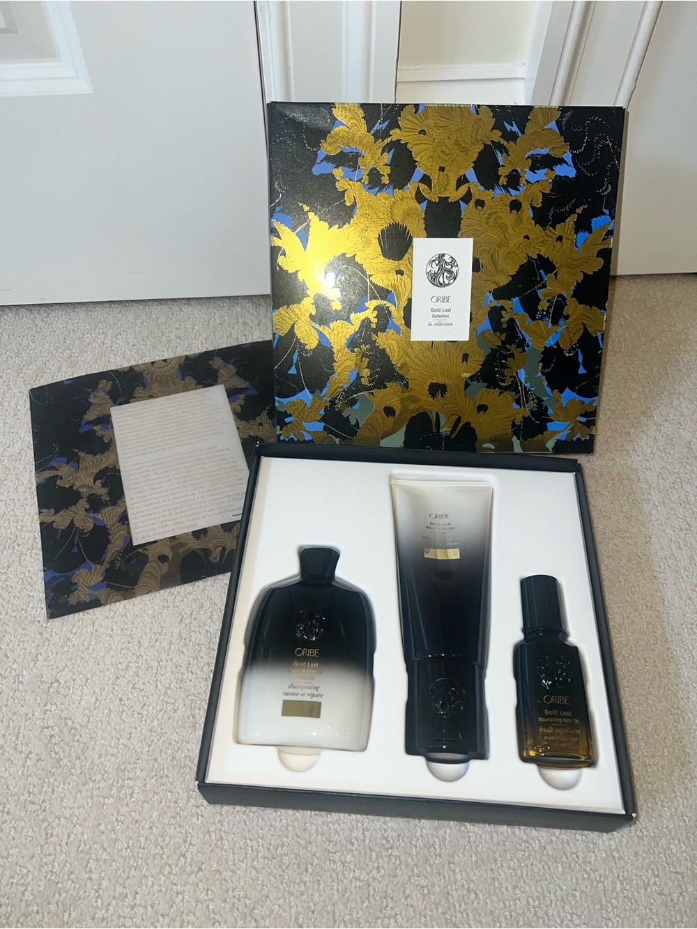 NEW FULL SIZE Oribe Gold Lust Gift Set Shampoo Conditioner Hair Oil